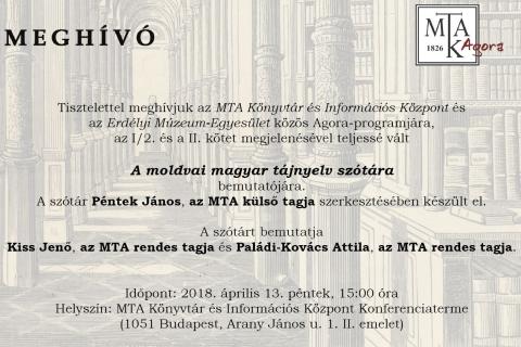 A moldvai magyar tájnyelv szótárának bemutatója Budapesten