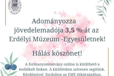 támogassa az Erdélyi Múzeum-Egyesületet!