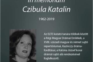 In memoriam Czibula Katalin