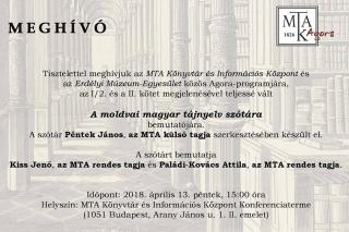 A moldvai magyar tájnyelv szótára - budapesti bemutató